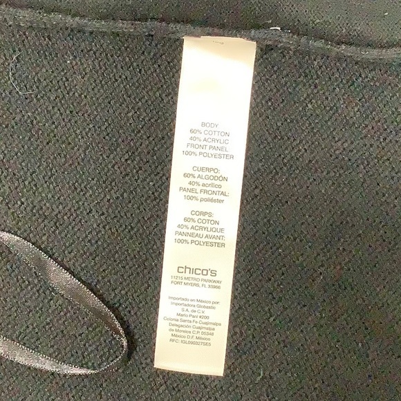 Chico’s 2 faux fur sweater back black vest size Large EUC - Picture 5 of 13